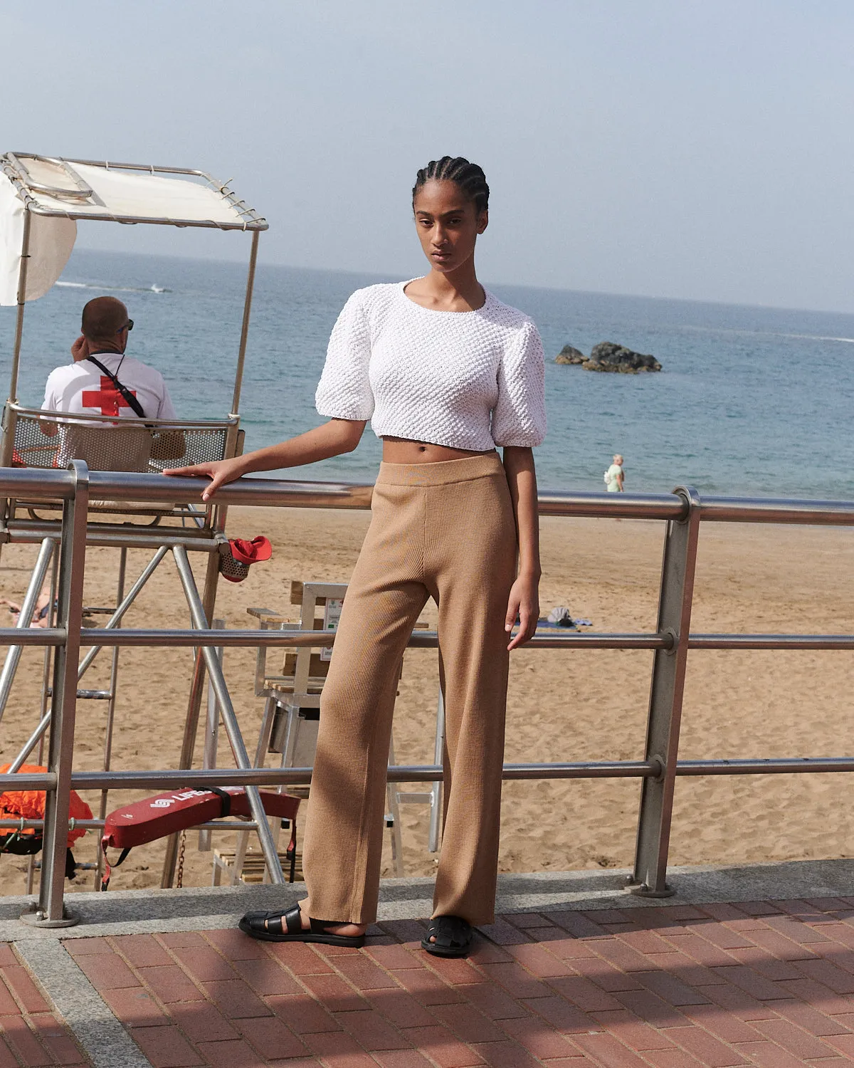 Rib Lounge Merino Wool Pants Nutmeg Beige