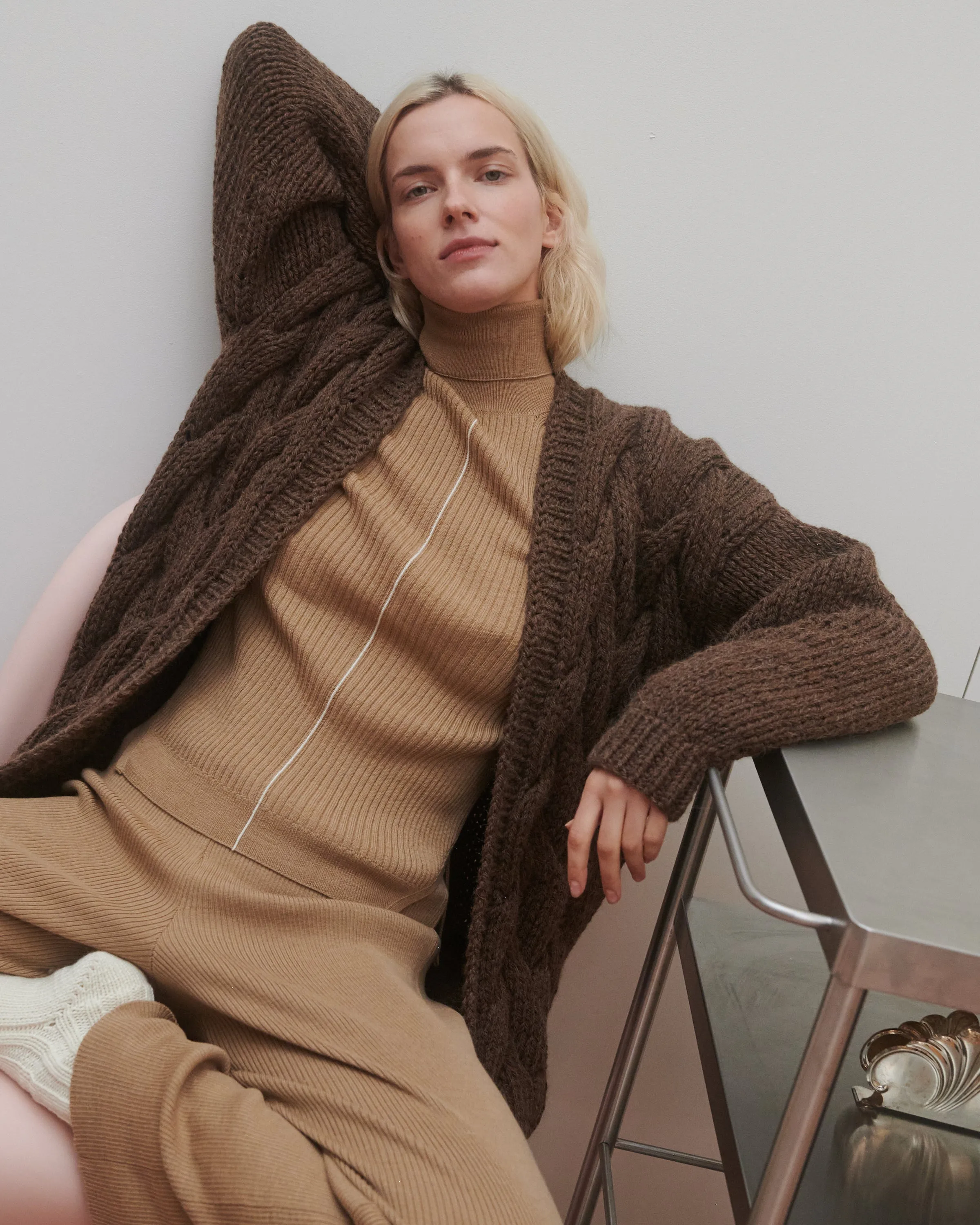 Rib Lounge Merino Wool Pants Nutmeg Beige