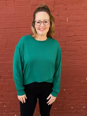 Ribbed Crossed Long Sleeve