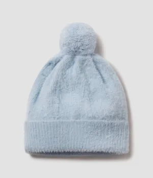 Ribbed Feather Knit Beanie - Crystal Lake