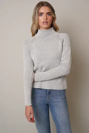 Ribbed Turtle Neck Pullover Sweater