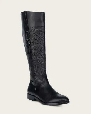 Riding style black bovine boot