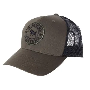 Ringers Western Signature Bull Trucker - Army with Army & Black Patch