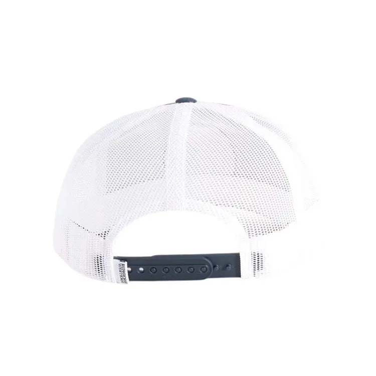 Ringers Western Signature Bull Trucker - Navy & White with Navy & Pink Patch