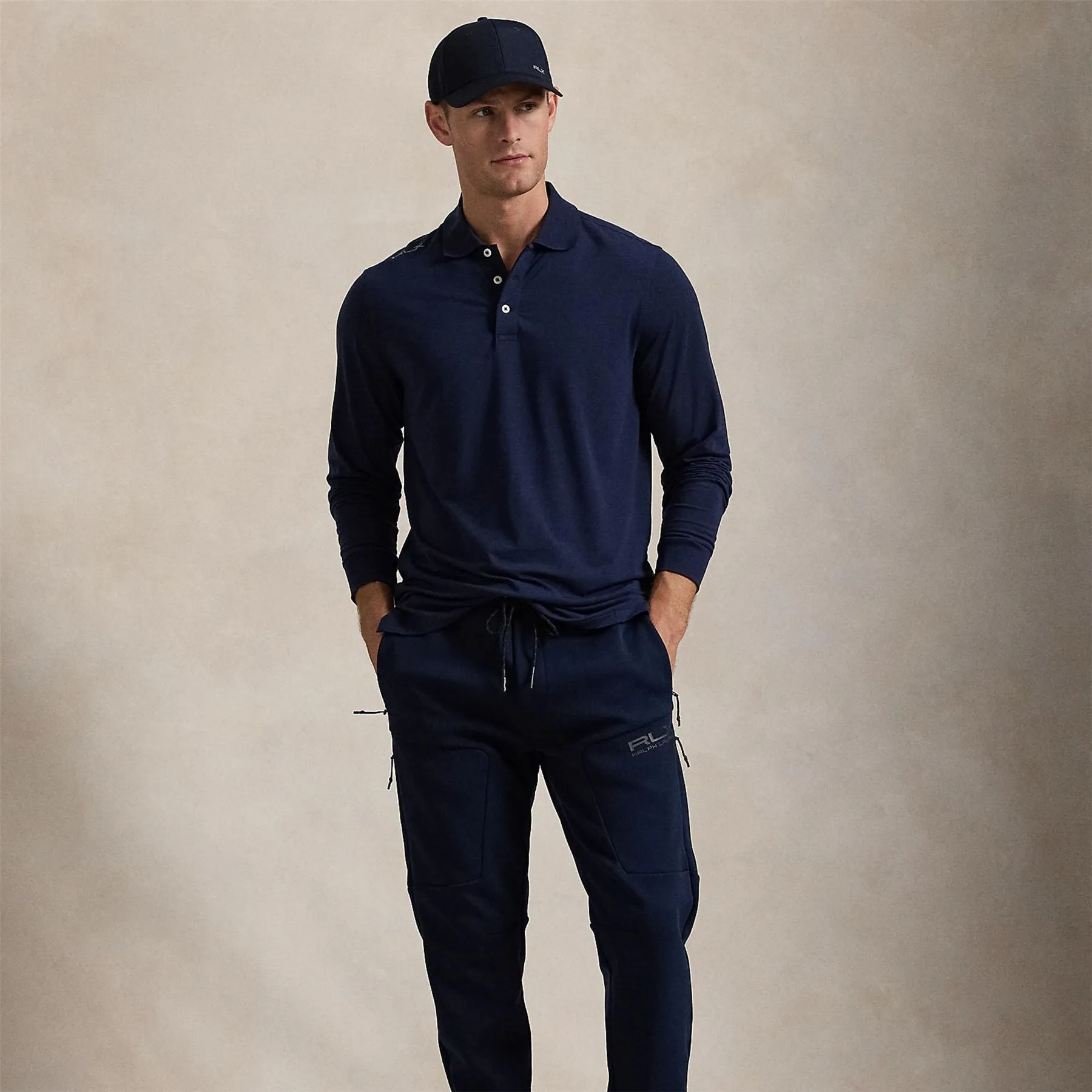 RLX Lounge Jersey LS Polo Refined Navy - 2024