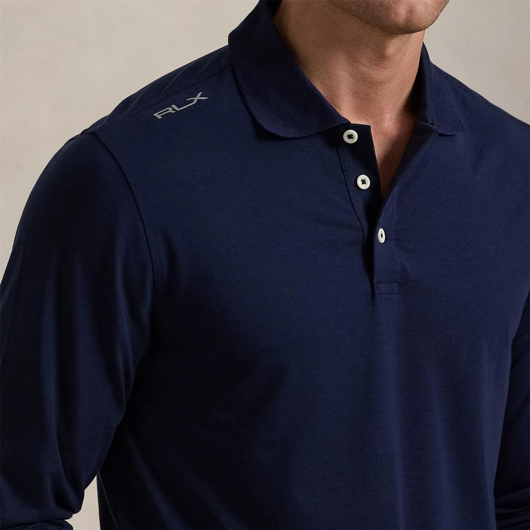 RLX Lounge Jersey LS Polo Refined Navy - 2024