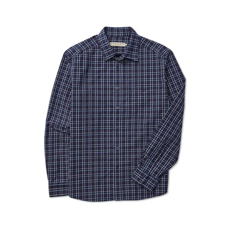 R.M.Williams Classic Mens Shirt - Navy/Red/Cream