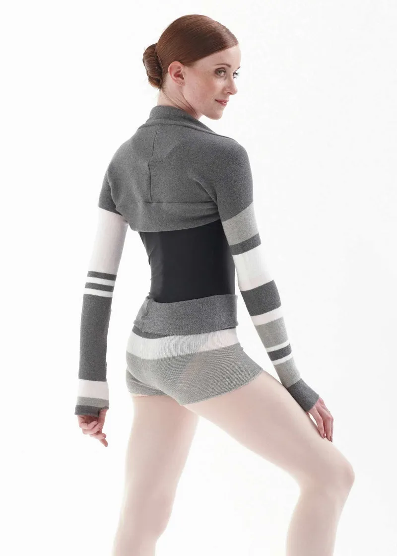 Rollover Waistband Tricolor Knit Shorts