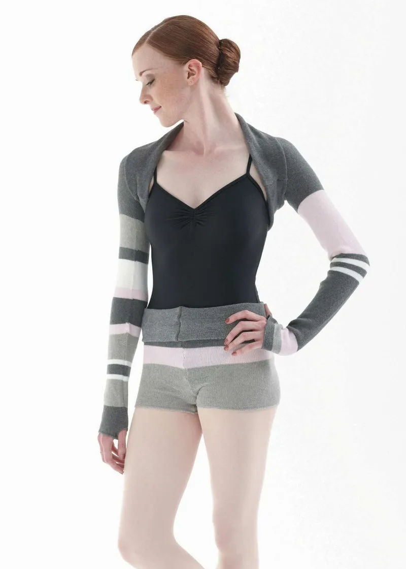 Rollover Waistband Tricolor Knit Shorts