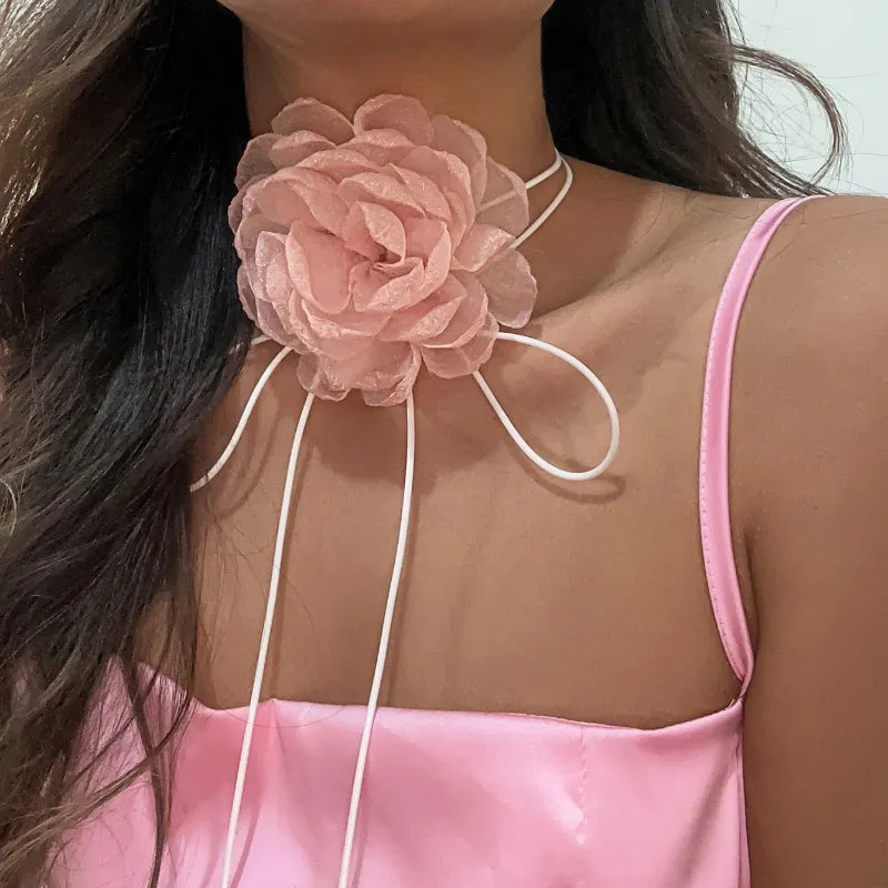 Romantic Gothic Rose Flower Collar Necklace Collection