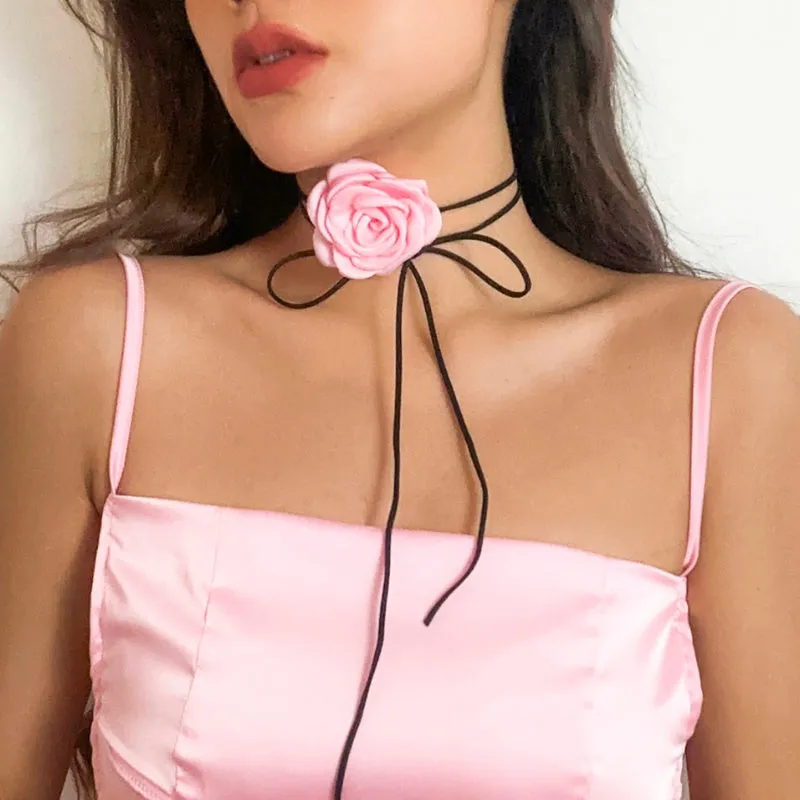 Romantic Gothic Rose Flower Collar Necklace Collection