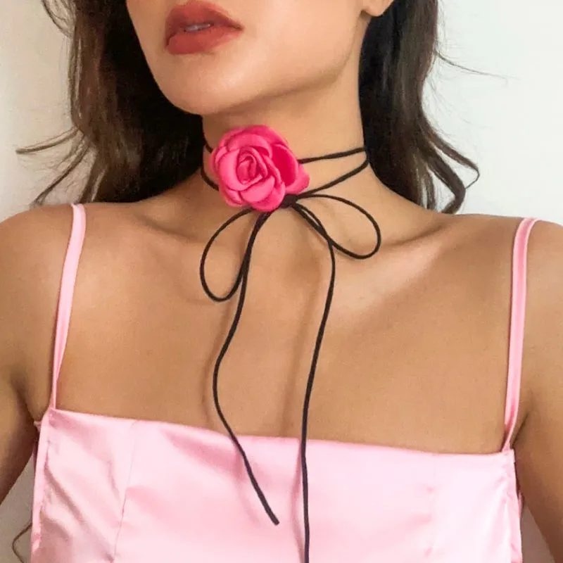 Romantic Gothic Rose Flower Collar Necklace Collection