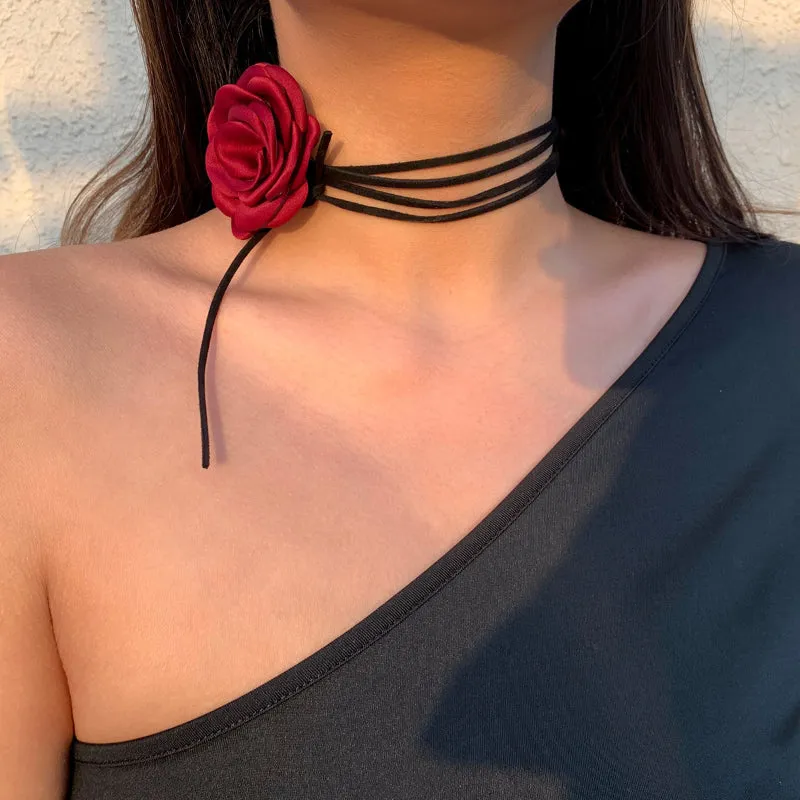 Romantic Gothic Rose Flower Collar Necklace Collection