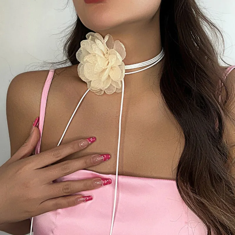 Romantic Gothic Rose Flower Collar Necklace Collection