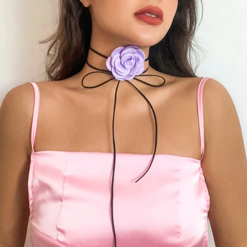 Romantic Gothic Rose Flower Collar Necklace Collection
