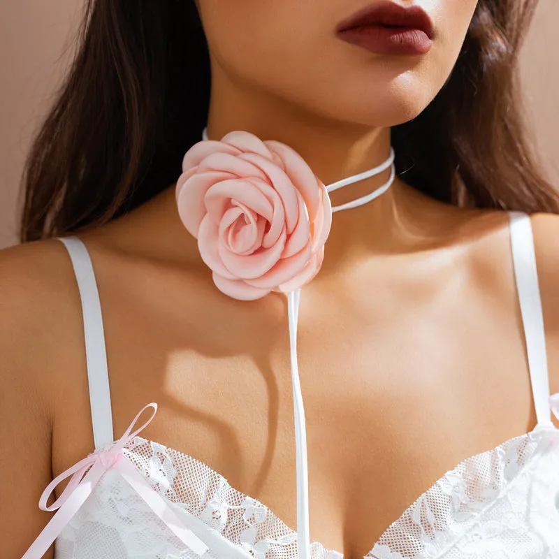 Romantic Gothic Rose Flower Collar Necklace Collection