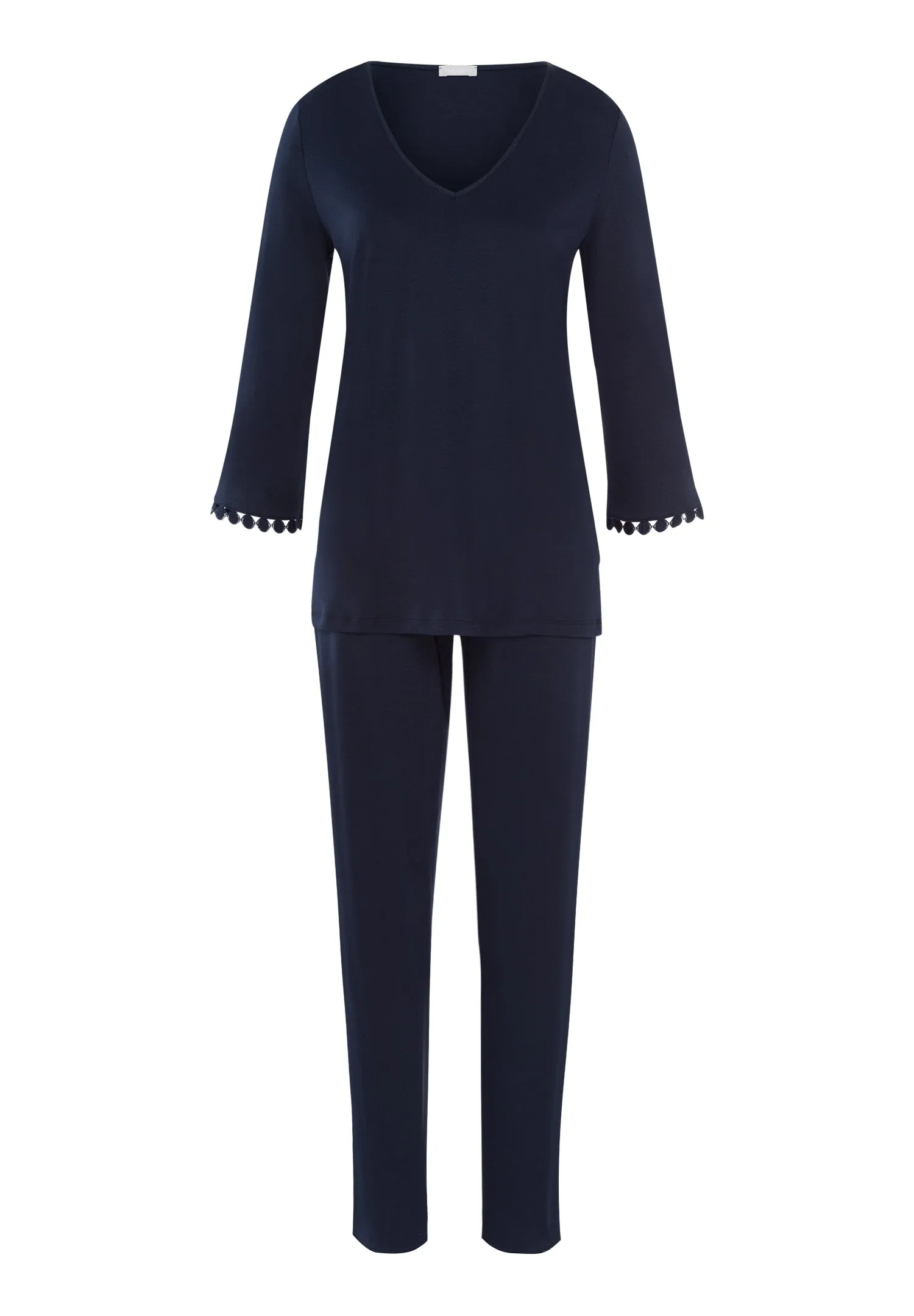 Rosa Embroidered Cotton Pajama Set | Deep Navy 74934-1610