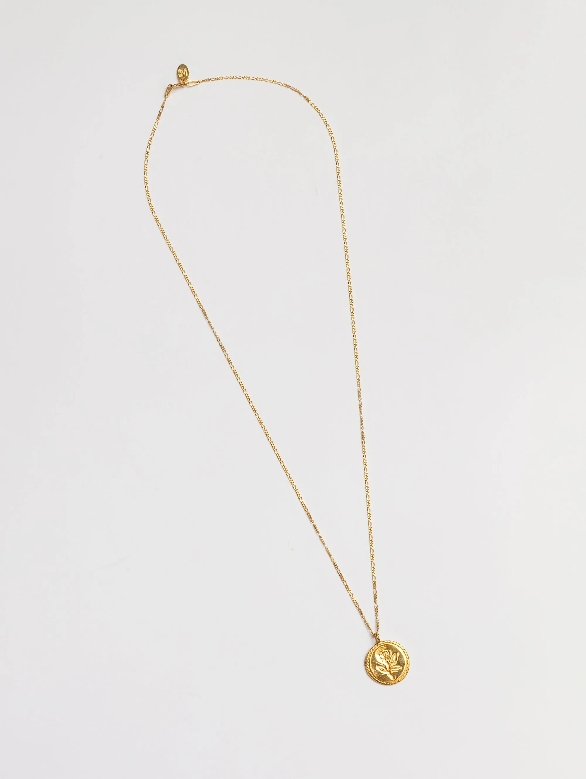 Rose Coin Necklace in Gold