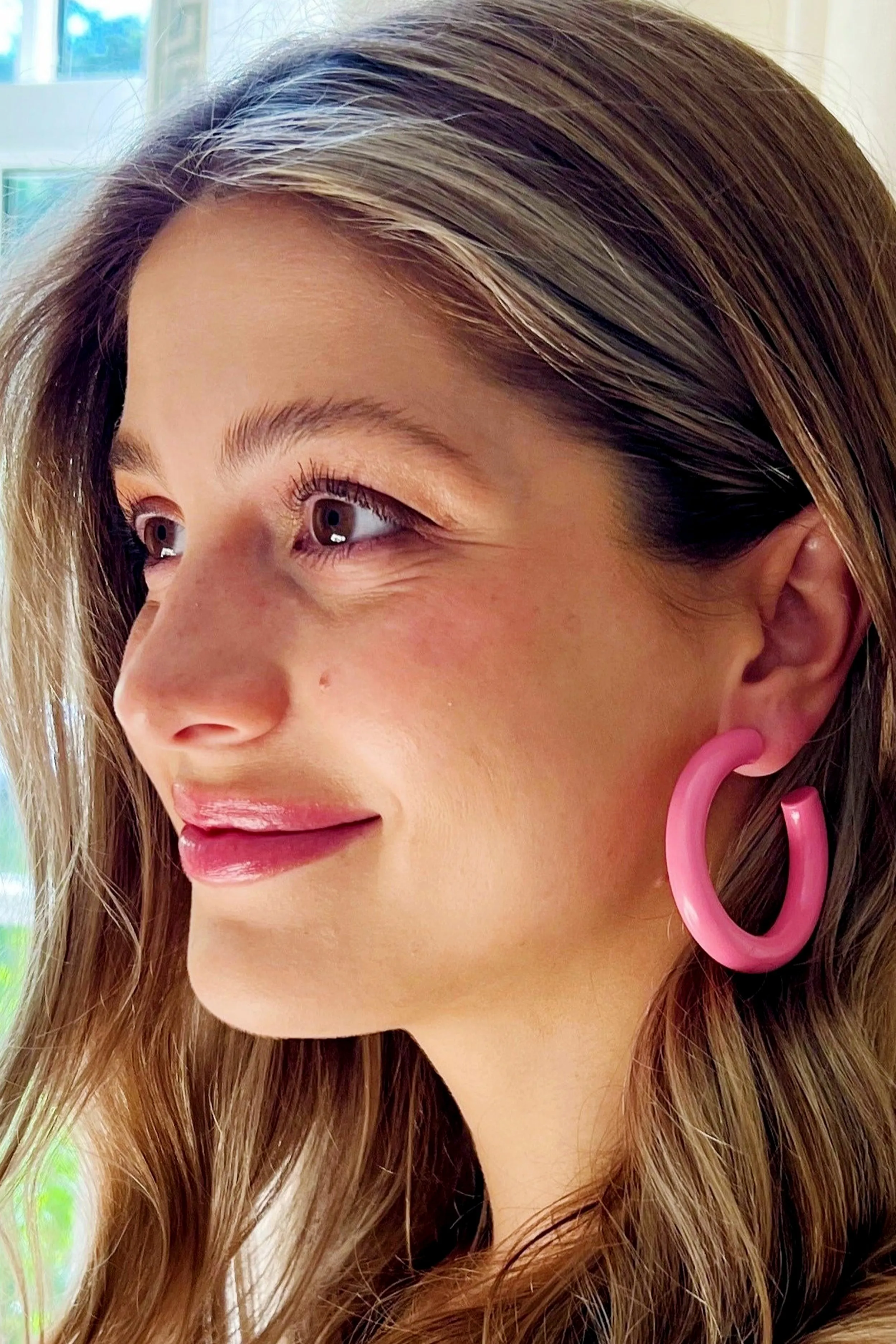 Rose Hoop Earrings