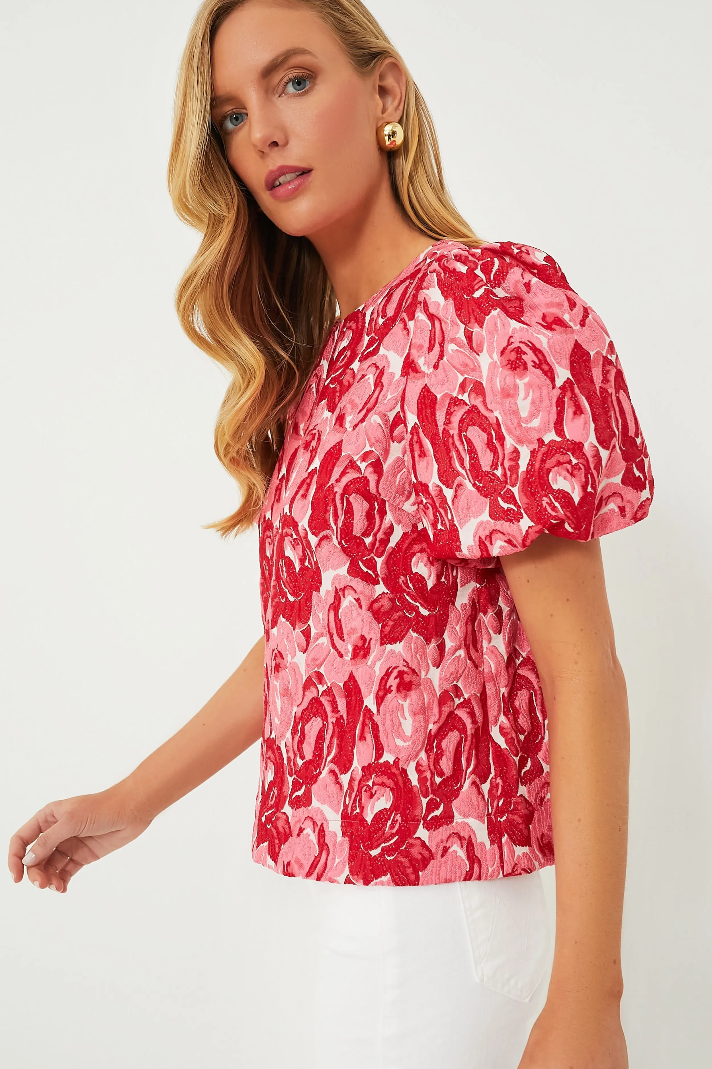 Rose Jacquard Lyla Blouse