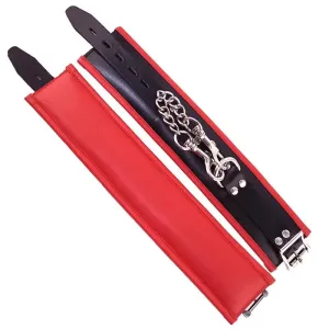 Rouge Garments Red and Black Padded Leather Ankle Cuff Restraints