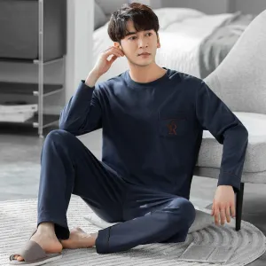 Round Neck Long Sleeve Cotton Comfortable Lounge Set