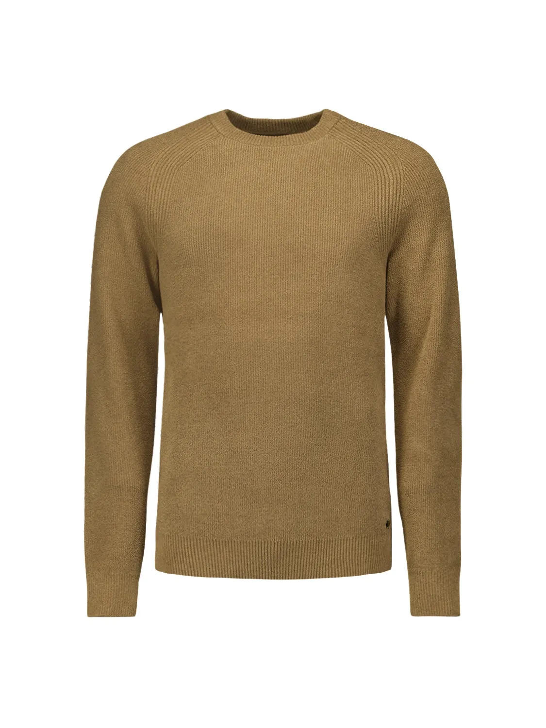 Round Neck Pullover: Rib Knit Structure and Super Soft Touch | Khaki