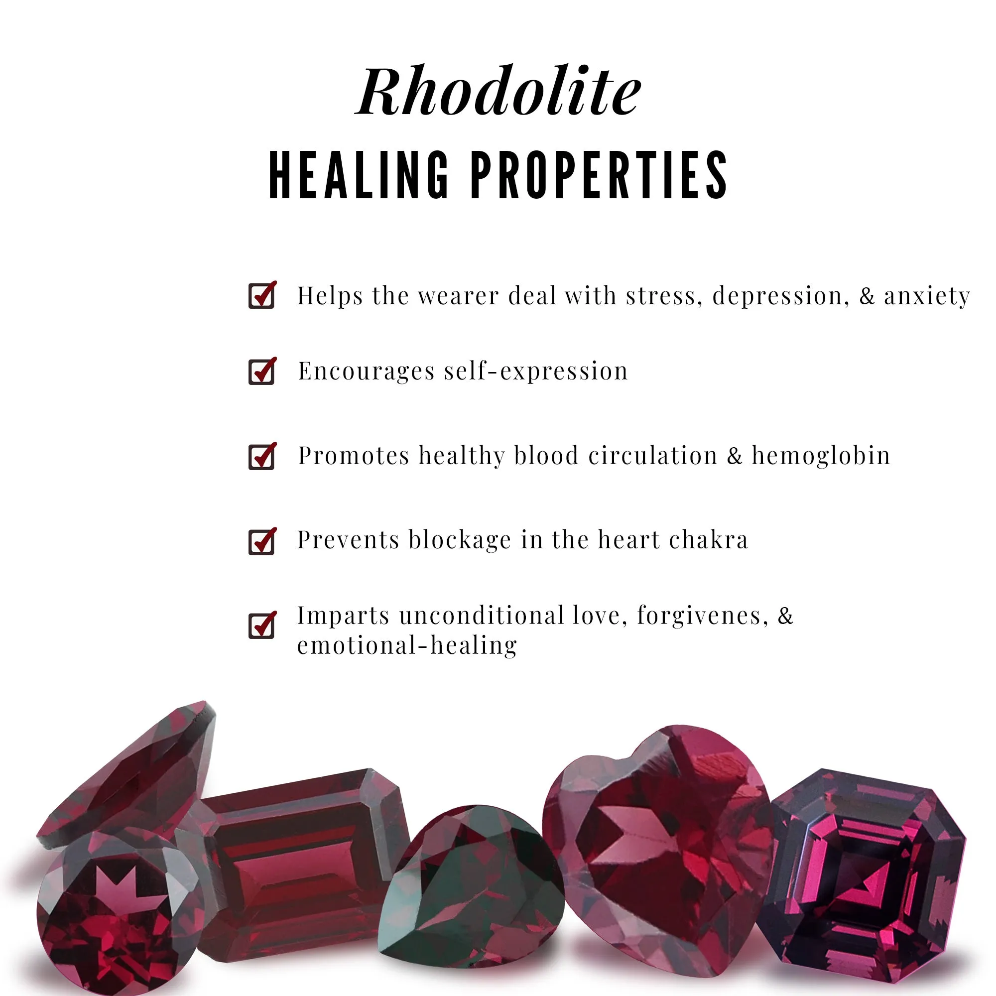 Round Rhodolite and Moissanite Heart Pendant with Decorative Bail