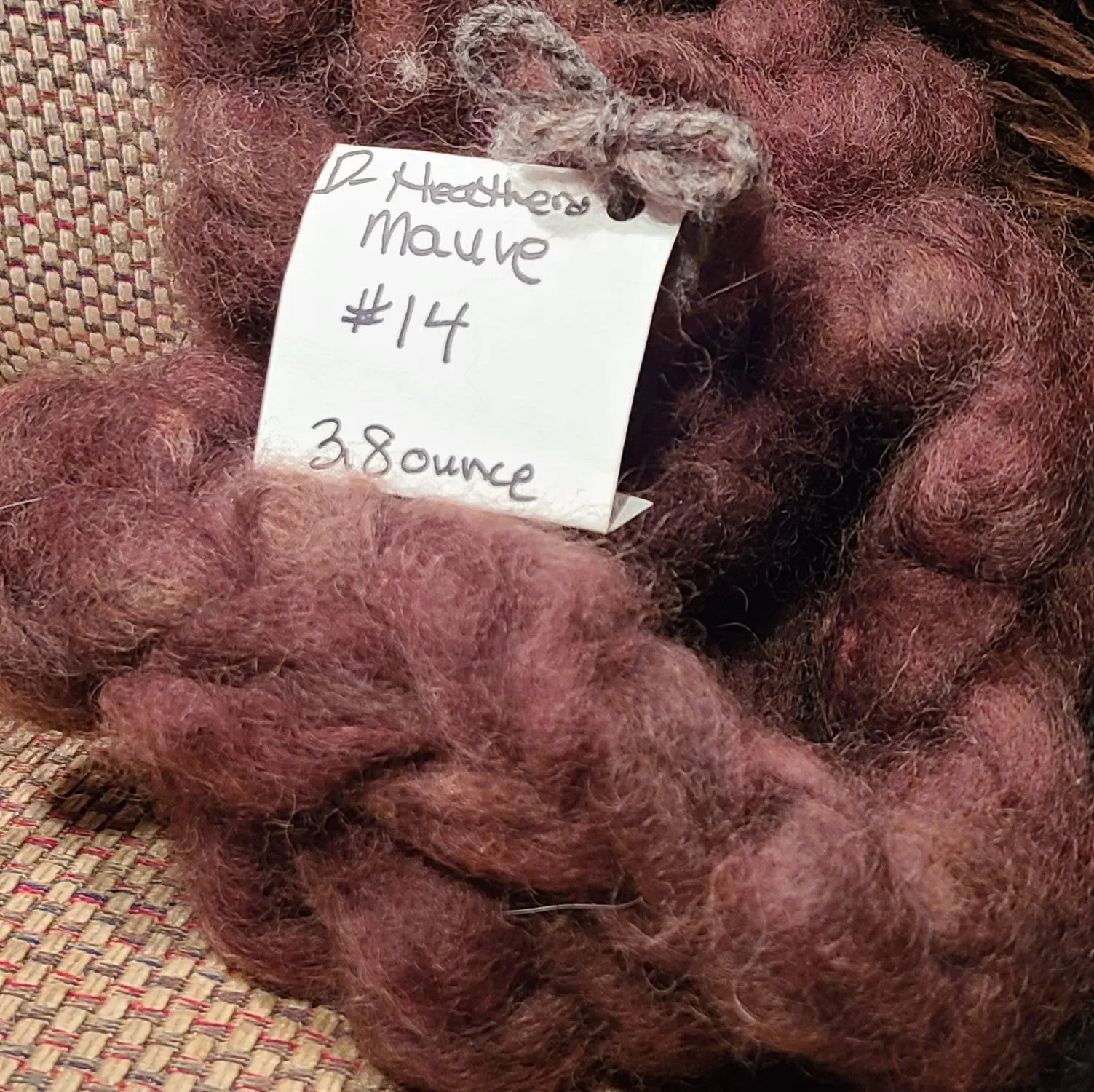 Roving Mauve Romney D14-  3.8 ounces