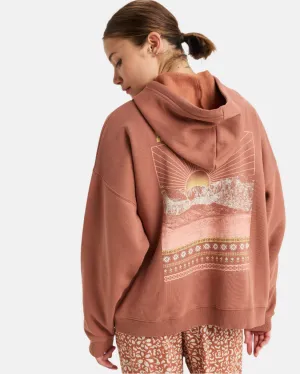 Roxy Lineup Oversized Zip Hoodie - RUSSET