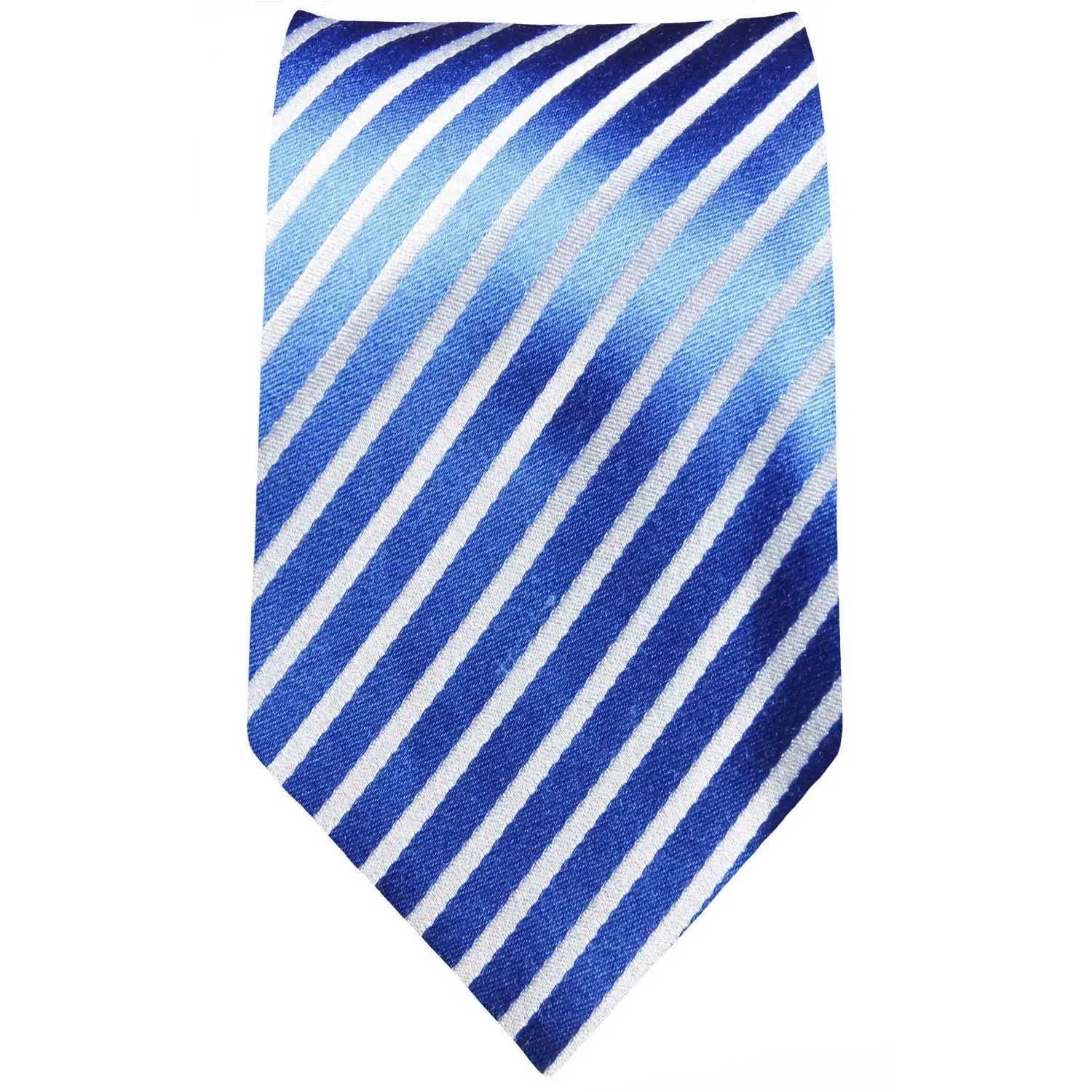 Royal Blue and White Striped Necktie Set