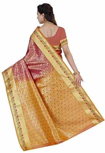 RR Women's Resham Silk Powerloom Saree (RR-BMB001-DEEP PINK)