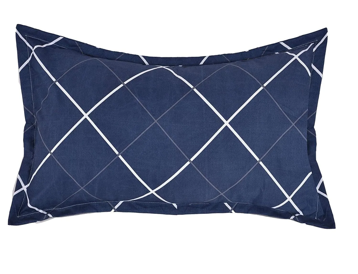 RRC Gless Cotton Elegant Polycotton Elastic Fitted Bedsheet With 1 Pillow Cover,36X78 (Inches) Elastic On All Around Side To Grip The Mattress, Blue
