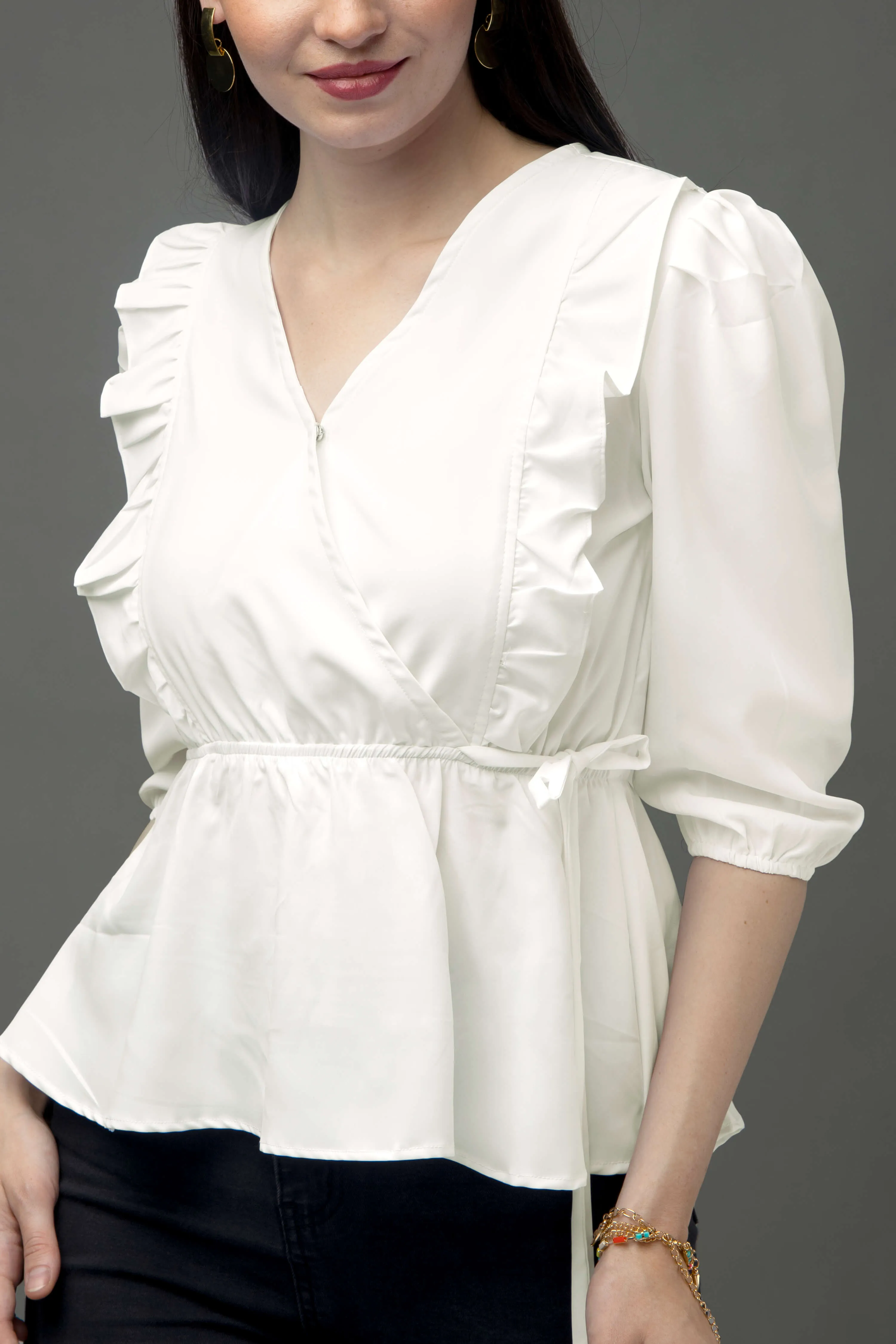 Ruffle Puff Sleeve Top