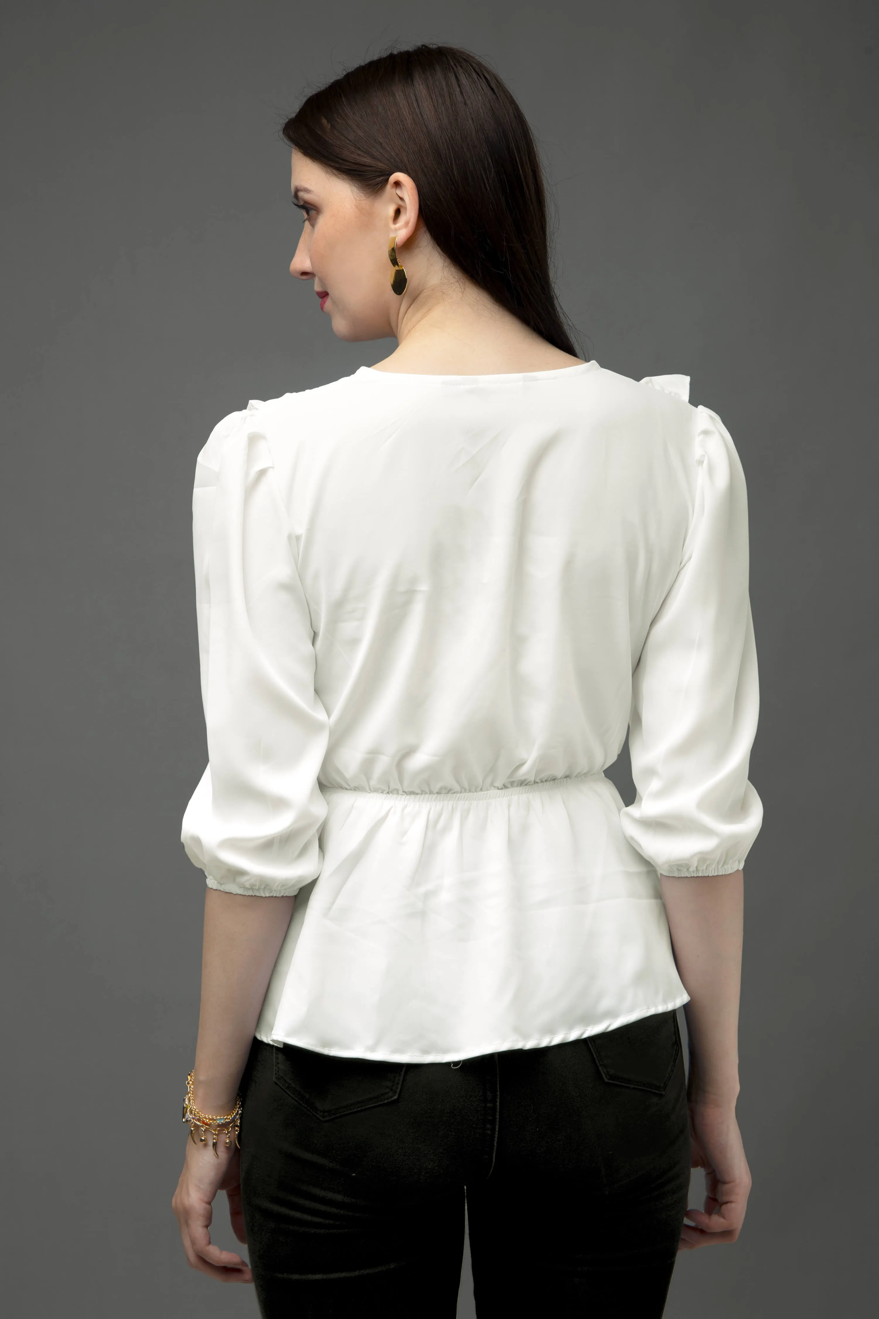 Ruffle Puff Sleeve Top