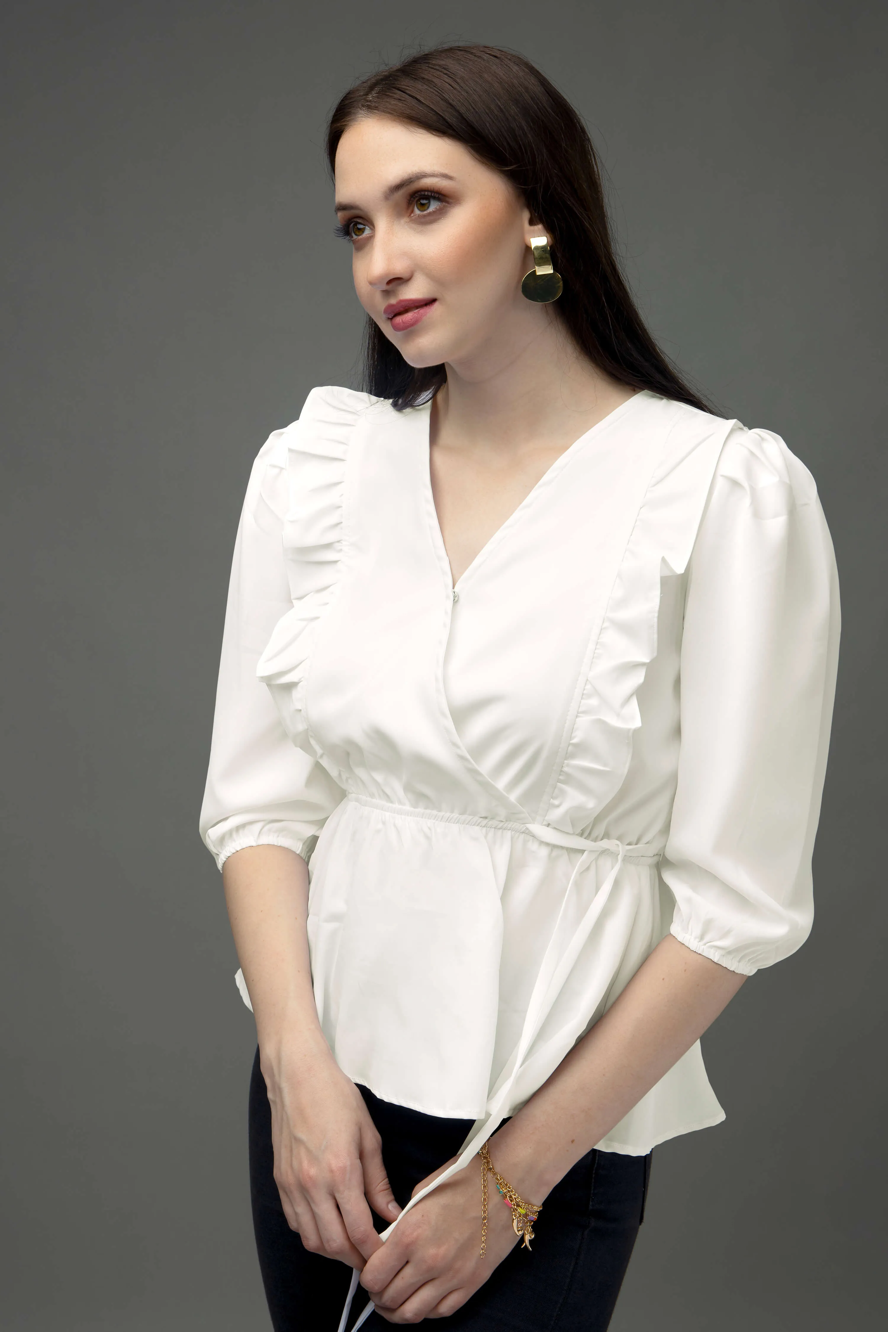Ruffle Puff Sleeve Top
