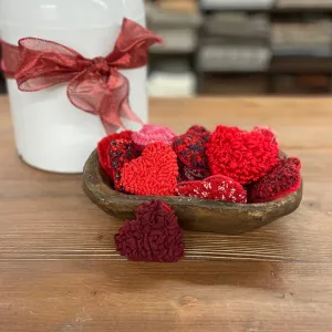 Rug Hooked Valentine's Day Heart Pin