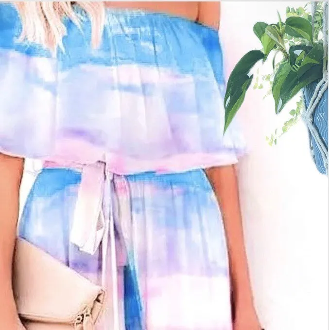 S-3XL Miami (bright) Ombré Maxi - peasant dress   Rain (pastel) Ombré / Boho floral water friendly smooth airy beach baby shower photography