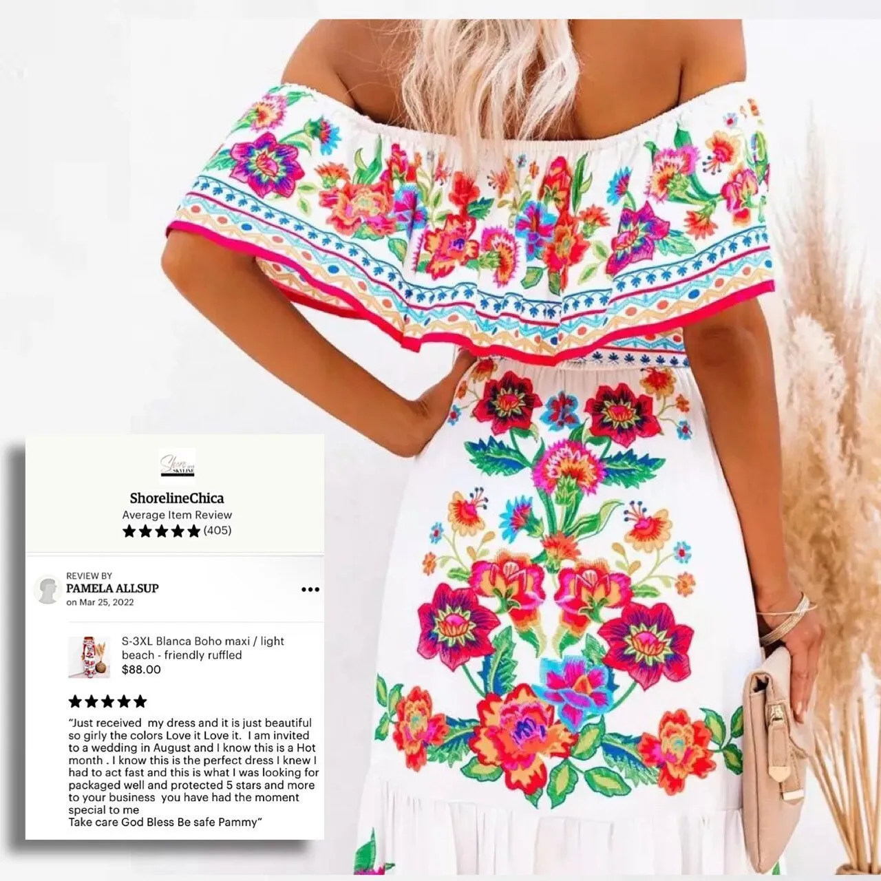 S-3XL Miami (bright) Ombré Maxi - peasant dress   Rain (pastel) Ombré / Boho floral water friendly smooth airy beach baby shower photography