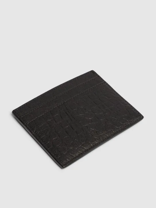 Saint Laurent   Croc embossed leather card holder 