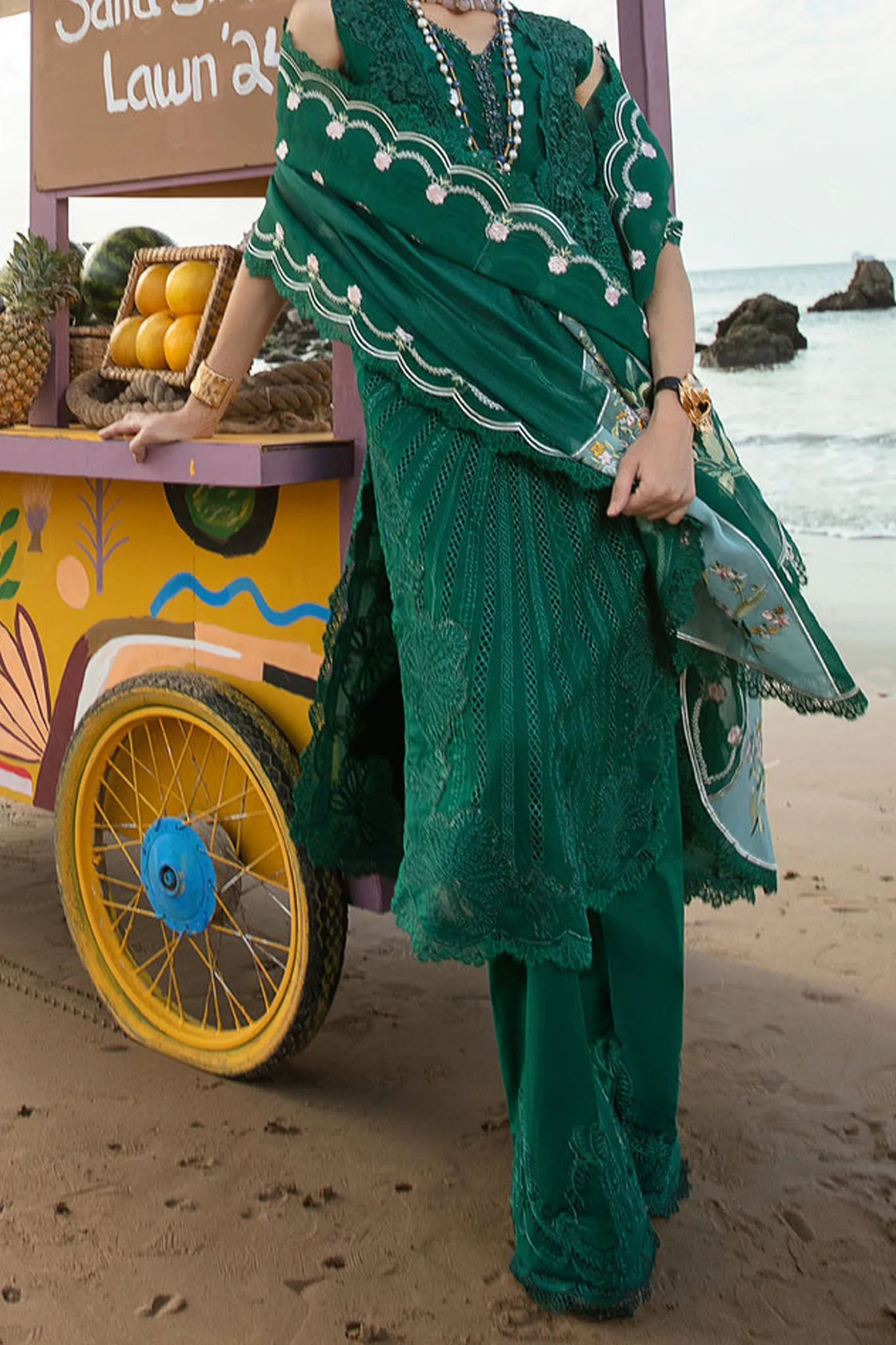 Saira Shakira By Crimson Unstitched 3 Piece Luxury Lawn Collection'2024-Ulysses Seaweed