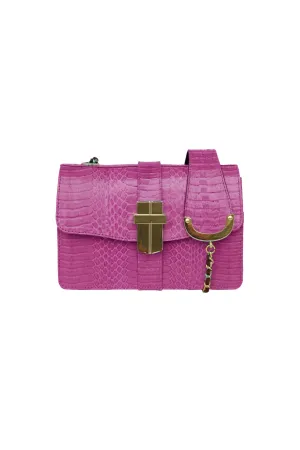 SAMAYA MINI BOX BAG IN ROSE SNAKESKIN