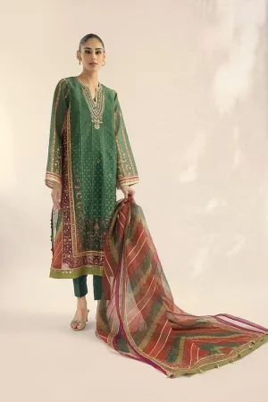 Sania Maskatiya - Nooreh (B) - Raw Silk - Parrot Green - 3 Piece