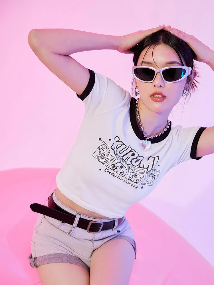 Sanrio Kuromi Women Casual Short Cropped T-Shirt Top