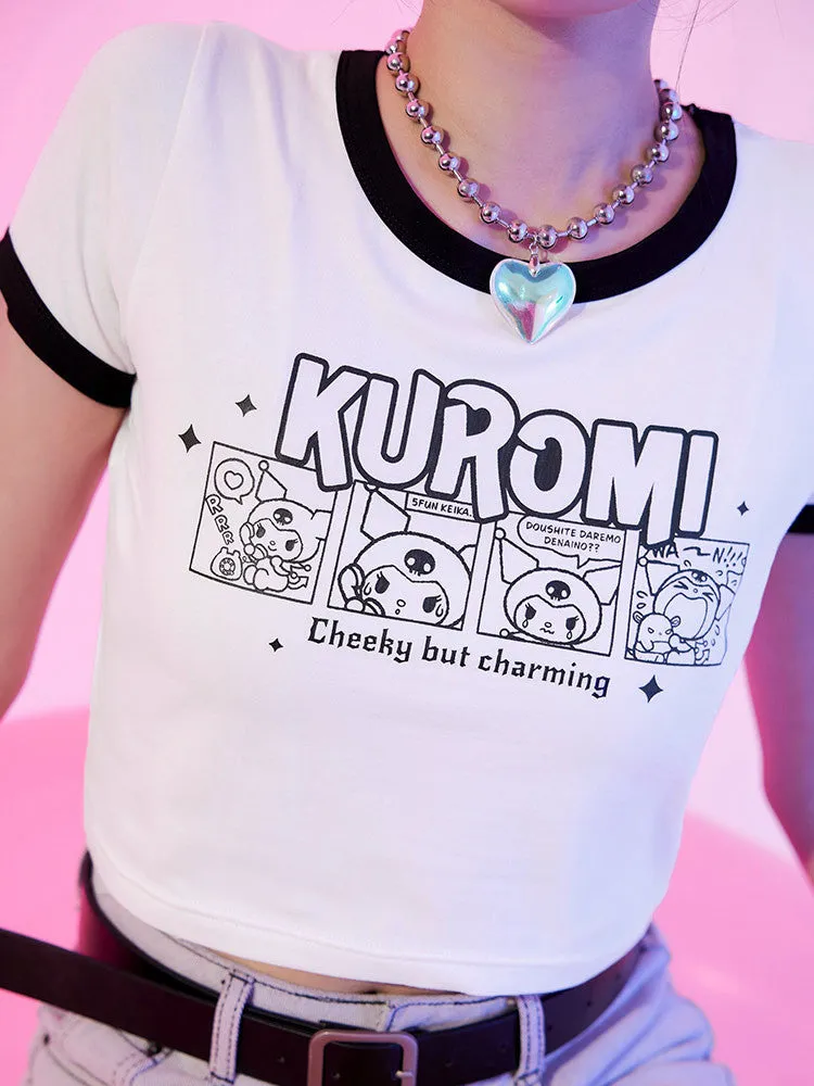 Sanrio Kuromi Women Casual Short Cropped T-Shirt Top