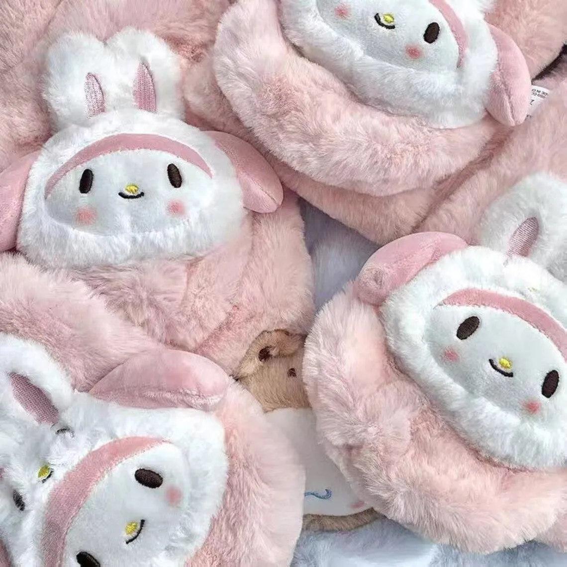 Sanrio My Melody Kuromi Cinnamoroll Animals Fluffy Scarf Winter Accessories
