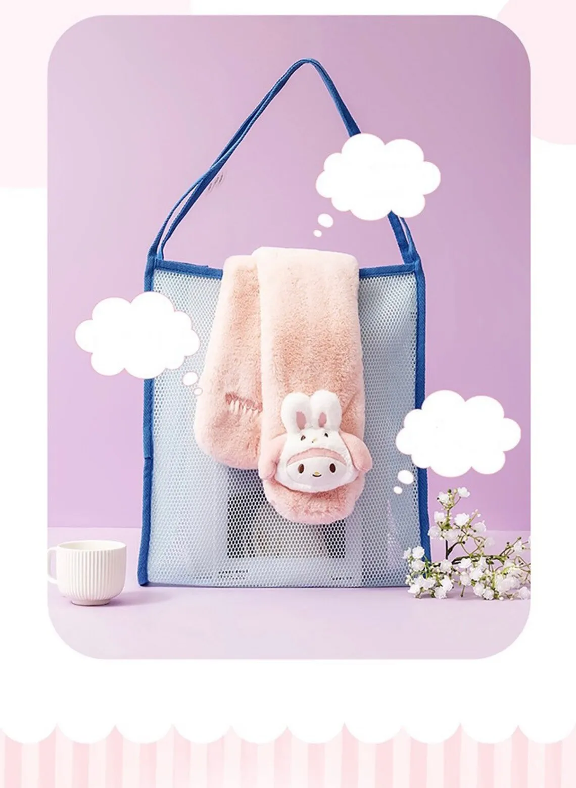 Sanrio My Melody Kuromi Cinnamoroll Animals Fluffy Scarf Winter Accessories