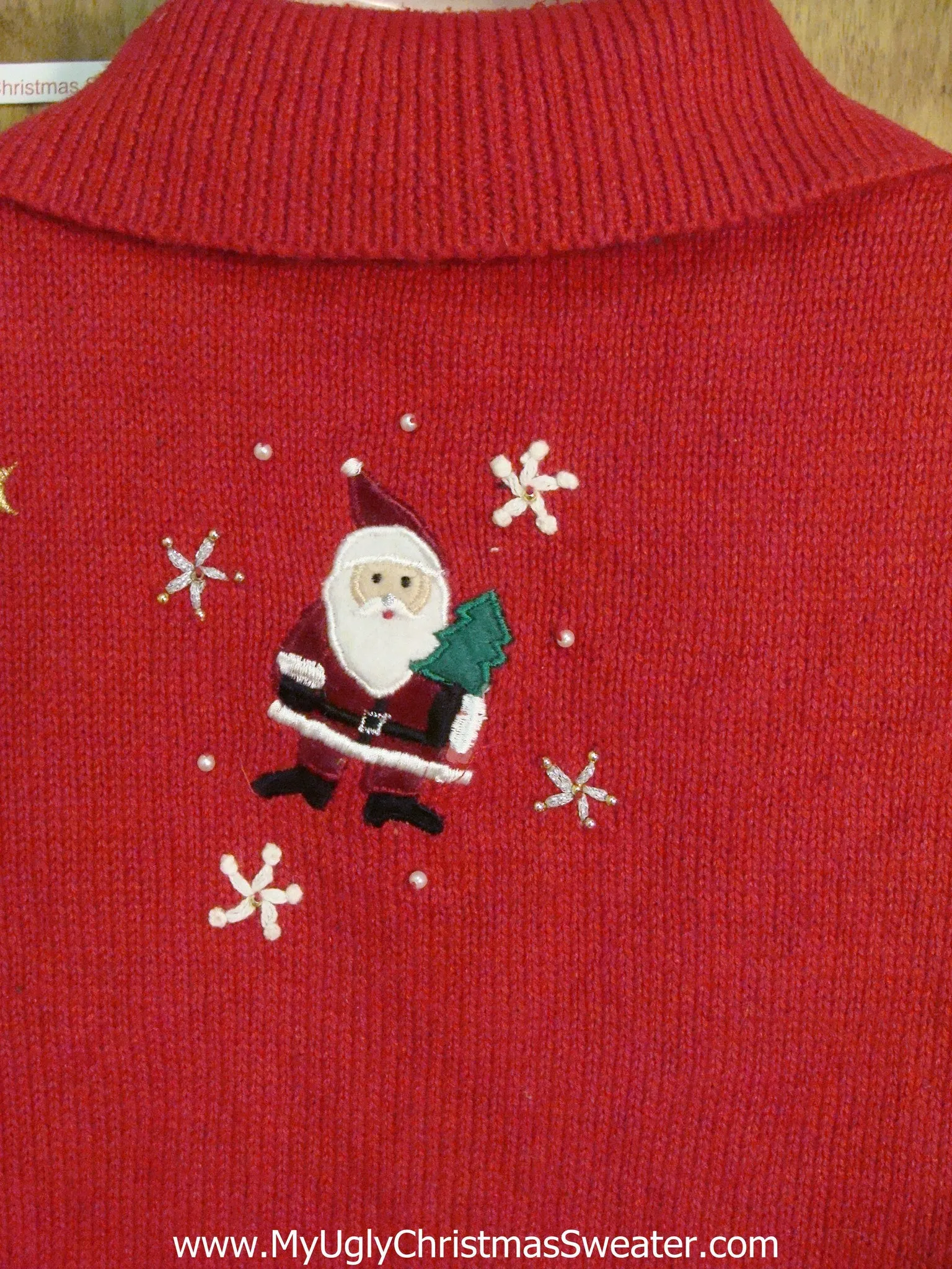 Santa Conga Line Red Ugliest Christmas Sweater Vest