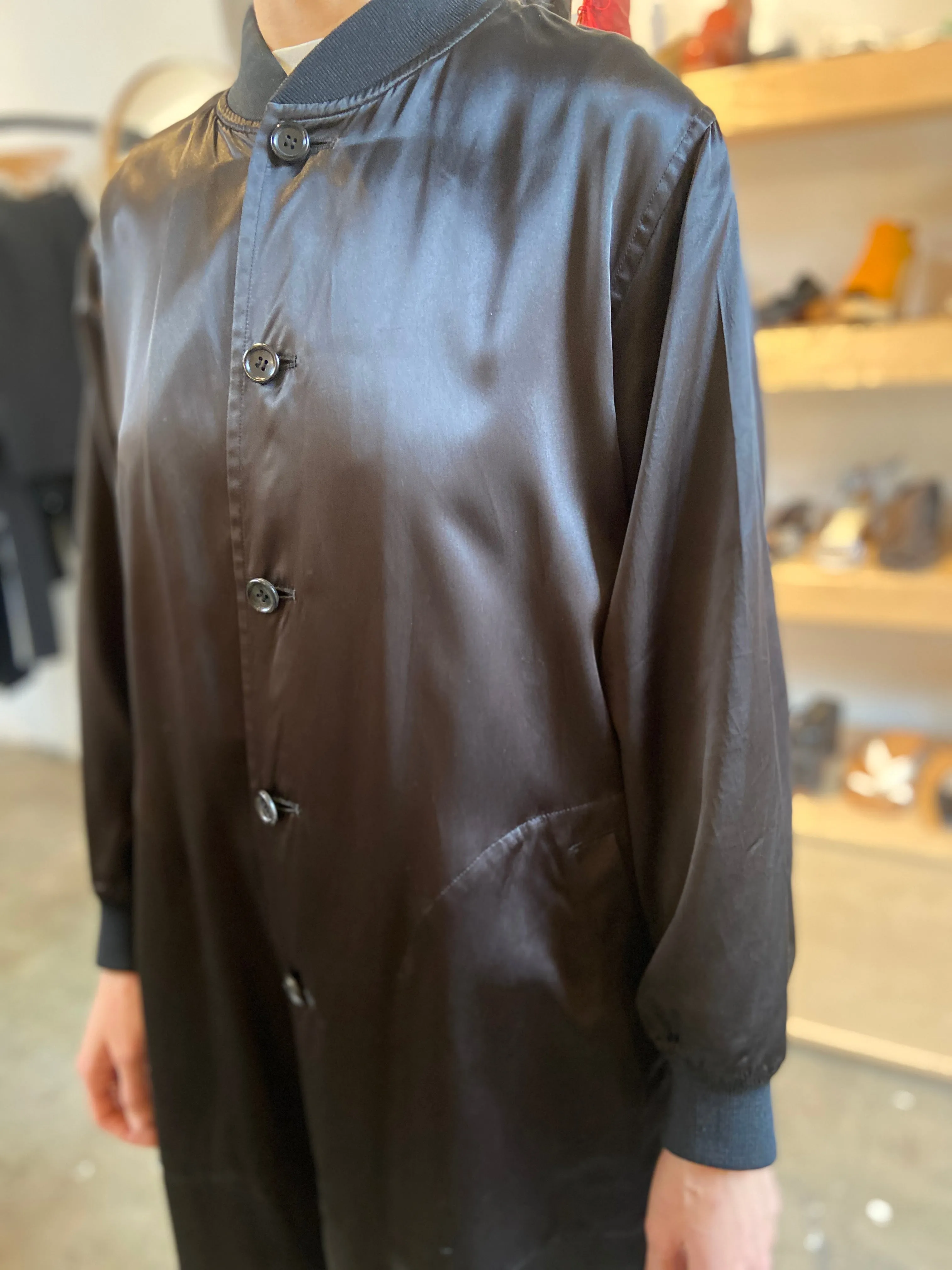 SATIN BOMBER COAT