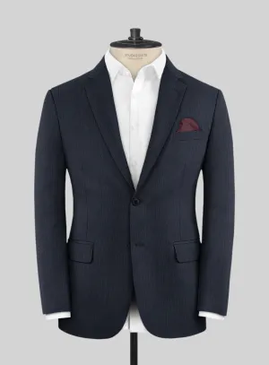 Scabal Londoner Jolge Stripe Blue Wool Jacket